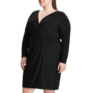 👀50% OFF👗NWT‼️ Chaps GORGEOUS Faux Wrap Black Dress